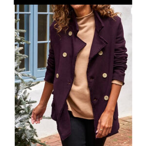 New Frank & Eileen Plum Belfast Triple Fleece Pea Coat XS